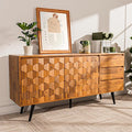 Bme Sideboard Georgina Solid Wood 2 Doors & 3 Drawers, Living Room, Teak Brown by Bme