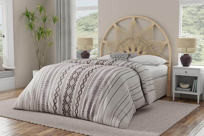 Kouboo Sunflower Rattan California King Headboard Bedroom Bedroom Furniture - Image 2
