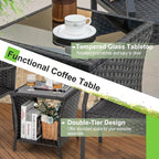 Tangkula 3 Pieces Patio Wicker Chair Set, Waterproof All Weather Resistant - Image 9
