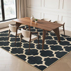 Lahome Moroccan Outdoor Rug 5x7, Easy Jute Black Washable Rugs - Image 7