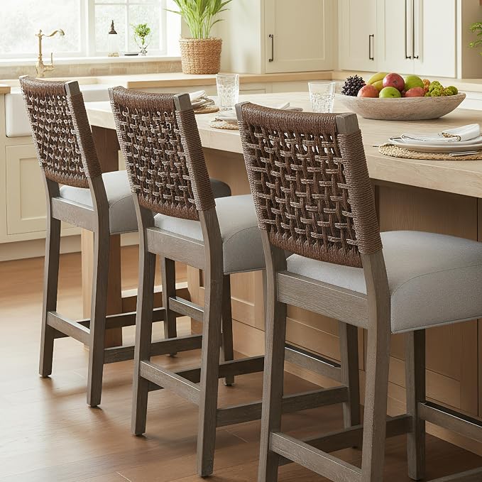 27" Rustic Counter Height Bar Stools by DMFurniture