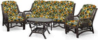 Malibu Lounge Set of 4: 2 Natural Rattan Wicker Chairs, Three-Seater Sofa - Image 2