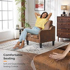 VINGLI Accent Chairs Set of 2 Living Room Chairs Rustic Reading Chair - Image 3