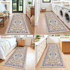 HEBE Hallway Runner Rug 2'x8', Washable Non Slip Kitchen Rug Runner | Soft Boho - Image 7