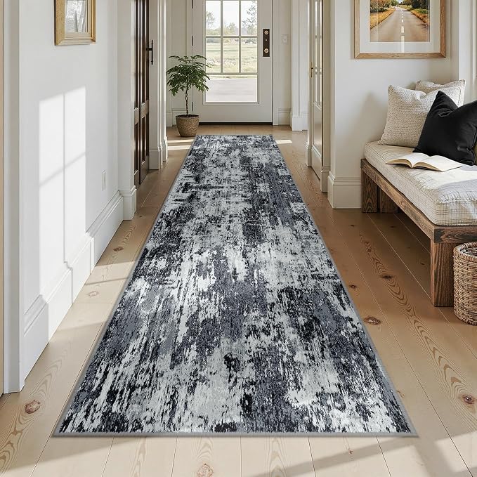 RELEANY Washable Runner 3'x12' Abstract Area Rug - Image 2