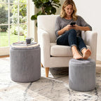 CAROLMADE Set of 2 Round Ottoman - Image 3