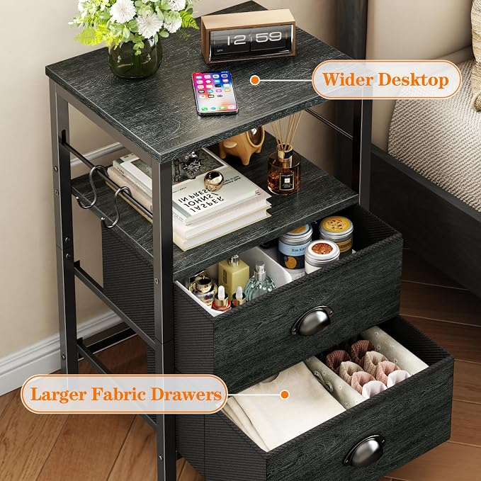 Furologee Nightstands Set 2, Night Stand - Image 4