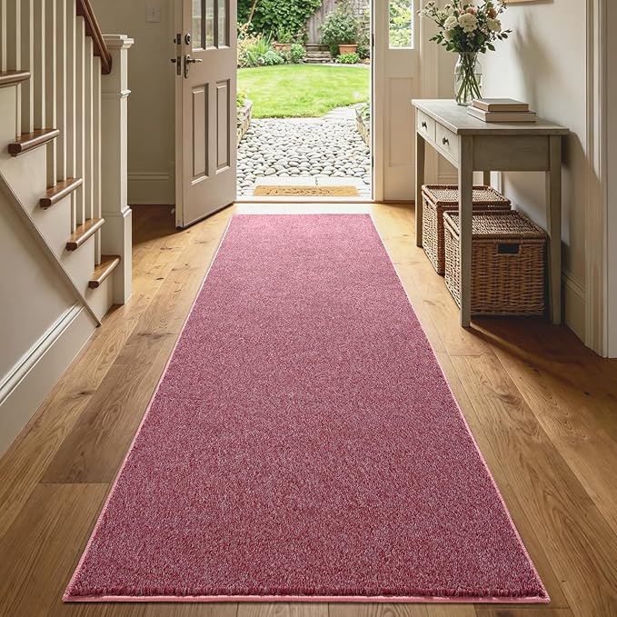 2x8 Red/White Runner Rug Washable Non-Slip - Image 2