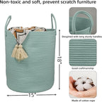 XUANGUO Cotton Rope Laundry Basket Hamper - Image 2