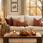 MIULEE Chenille Textured Fall Lumbar Pillow Covers Burnt Orange 12x20 | Set of 2 - Image 3