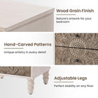 HOMPUS White Nightstands Set 2, Vintage Nightstands - Image 5