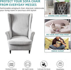 KRFOONN Stretch Wing Chair Slipcovers Jacquard 2 Piece Wingback Chair Covers - Image 5