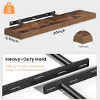 Fun Memories Floating Shelves for Wall, 30 Inch Set of 2 Rustic Wood Wall - Image 4