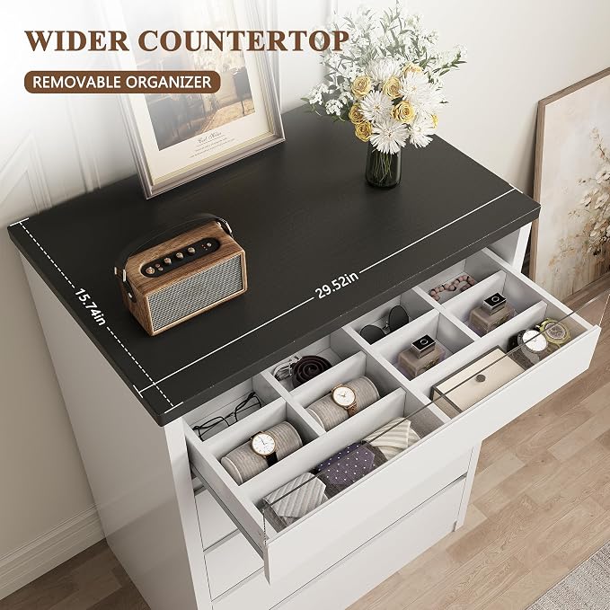 Jocoevol Modern LED 5 Drawer Dresser - Image 5