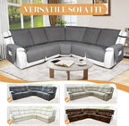 HDCAXKJ 100% Waterproof Reclining Sectional Couch Covers L Shape Recliner Sofa - Image 6