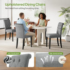 Welzona Upholstered Dining Chairs Set of 4, Button Tufted Parsons Dining Chair - Image 4