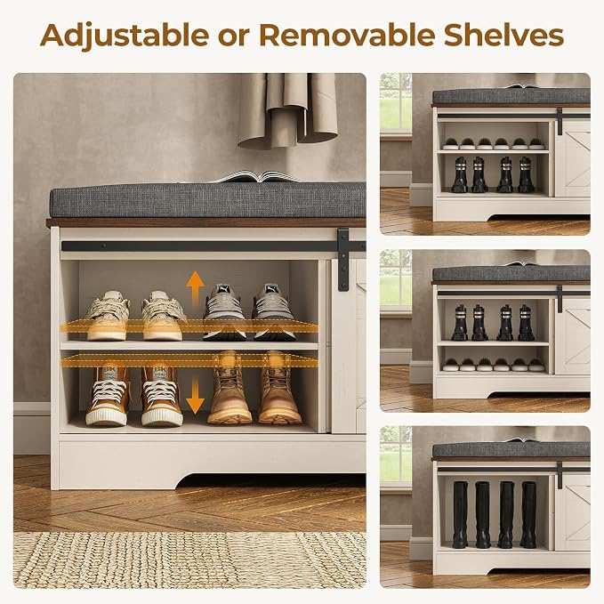 UPOSOJA 60“ Farmhouse Storage Bench - Image 4