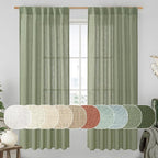 Sage Green 72 inch Linen Curtains by LAMIT