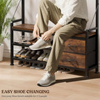 Lulive Hall Tree with Bench and Shoe Storage, 39.4” Entryway Bench with Coat - Image 8