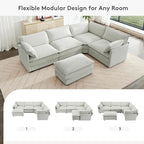 ROWHY 113'' Sectional Cloud Couch, 5 Seater Modular Corner L Shape Sofa Big - Image 4