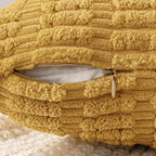 MIULEE Corduroy Decorative Throw Pillow Covers 20x20 Yellow Pack of 2 | Soft - Image 3
