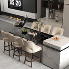VKNOW Bar Stools Set of 2, Upholstered Counter Height Bar Stools, Modern - Image 3