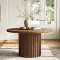 47" Solid Wood Dining Table for 4-6, Farmhouse Round Kitchen Table by TribewoodbyTribesigns