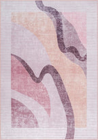 Ompaa Living Room Rug 5x8 Pink Area Rug Machine Washable Rug Non Slip Indoor - Image 7
