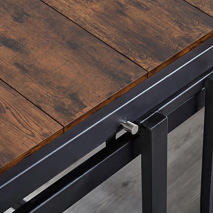 Convertible Dining Table, 2 in 1 Bookshelf to Kitchen Table, Space Saving - Image 5