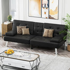 Homall Futon Sofa Bed, Leather Futon Couch - Image 7