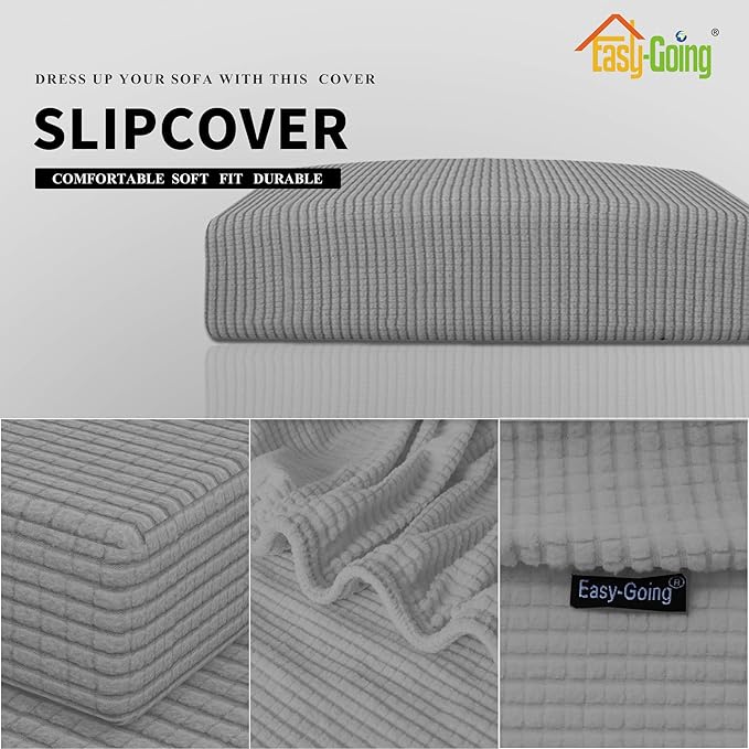 Easy-Going Stretch 1 Piece Loveseat Couch Cushion Cover - Image 3