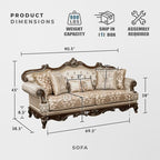 Lexicon Traditional Sofa Couch for Living Room, Rolled Arm Sofa - Image 2