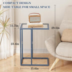 Easy Paws C Table End Table Set of 2, Glass Couch Side Table, Tempered Glass - Image 3