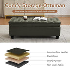 WUTUTUEE 50" Faux Leather Storage Ottoman Bench, End of Bed Upholstered - Image 5