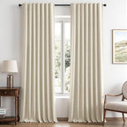 MIULEE 100% Blackout Linen Curtains by MIULEE