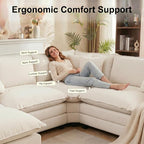 111.4" V-Shaped Corner Couch Sectional - Image 5