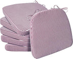 AAAAAcessories D-Shaped Chair Cushions, Machine-Washable Cover, Pinstripe Red by AAAAAcessories