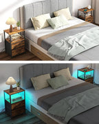 TUTOTAK LED End Table with Charging Station, Night Stand, Side Table with 2 USB - Image 5