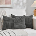 Fancy Homi 2 Packs Dark Gray Lumbar Decorative Throw Pillow Covers 14x24 Inch by Fancy+Homi