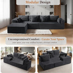 138" Oversized Cloud Sectional Couch, Comfort L Shaped Boneless Couch - Image 6