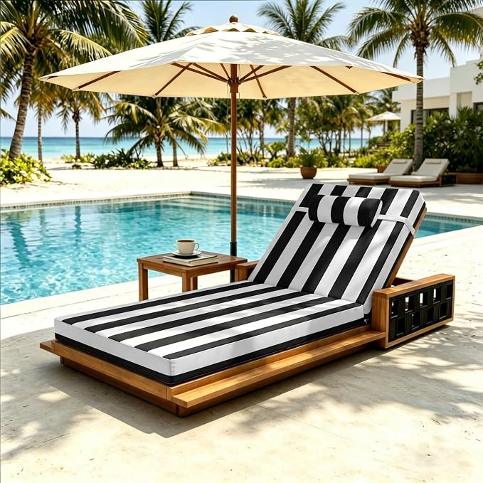 Chaise Lounge Cushion for Outdoor Furniture, Waterproof, Fade-Resistant and - Image 8