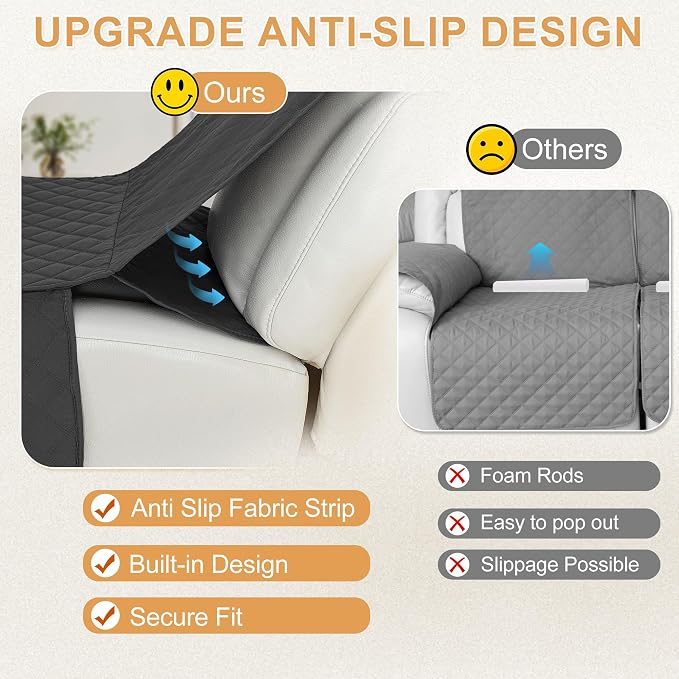 HDCAXKJ 100% Waterproof Reclining Sectional Couch Covers L Shape Recliner Sofa - Image 4