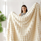 COOVA Faux Fur Throw Blanket for Couch, Cozy Soft and Fuzzy Plush Rabbit Fur - Image 4