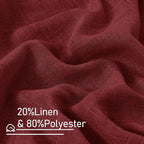 Burgundy Red Sheer Linen Curtains 63 Inch Length, Linen Textured Light - Image 3