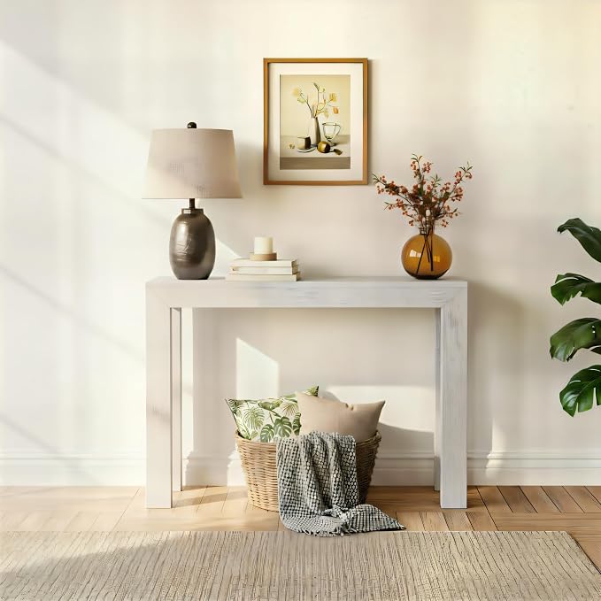 Plank+Beam Modern 46 Inch Console Table, Solid Pine Wood Entryway Table by PlankBeam