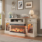 QUW 70" Farmhouse Fireplace TV Stand - Image 6