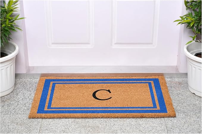 Calloway Mills 152972436C Blue Border 24" x 36" Monogram Doormat - Image 4