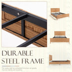 Yechen Queen Rattan Style Boho Bed Frame - Image 6