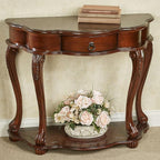 Touch of Class Eudora Natural Cherry Console Table | Half Round Wooden Vintage - Image 2
