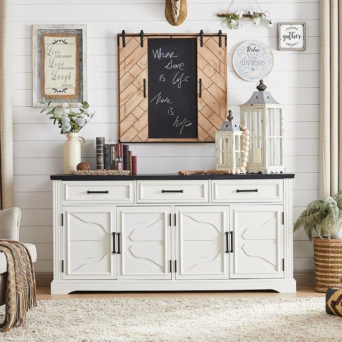 JXQTLINGMU 66" Farmhouse Buffet Cabinet - Image 6
